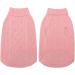 Mihachi Turtleneck Dog Sweater | Classic Cable Knit Winter Coat Apparel with Leash Hole | Ideal Gift for Pets | Large Flesh Pink - Buy Online on GoSupps.com
