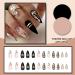YOSOMK Medium Almond Press on Nails with Glitter Gold Sequins | Glossy Stick on Acrylic Nails for Women - Buy Online on GoSupps.com
