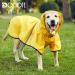Docio Dogs Raincoat | Waterproof Jacket with Hood & Reflective Strip for Large Dogs - 3XL Yellow - Buy Online on GoSupps.com