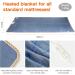 Aqua Blue Flannel Heating Blanket 175x95 cm - 4 Temperatures Couch Blanket & Quilted Ceiling for All Mattresses - Buy Online on GoSupps.com