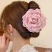 Big Flower Hair Claws Women's Vintage Headwear Big Rose Flower Hair Bow Barrettes Ponytail Holder Hair Accessories for Girls Pink - Buy Online on GoSupps.com