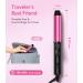 Dual Voltage Travel Ceramic Curling Iron - 1 Inch Mini Size Adjustable Temperature Keratin & Argan Oil - Perfect for Short Hair Includes Storage Bag Hot Pink - Buy Online on GoSupps.com