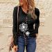 Women's Ribbed Knit Henley Long Sleeve Tunic Lace Top | Slim Fit Blouse - Buy Online on GoSupps.com