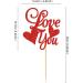 Cyodoos 1 PCS Valentine's Day Cake Topper glitter Love You Cupcake Picks for Valentine's Day Theme Wedding Party Cake Decorations Supplies Red - Buy Online on GoSupps.com