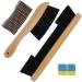 Cllayees Set of 4 Pool Table Brush, Pool Table Accessories Billiards Table Brush Rail Brush, Cue Shaft Cleaner Cloth and Billiard Cue Chalk, Billiards Pool Table Cleaning Tools with chalk