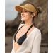Packable Handmade Straw Sun Visors for Women - Khaki Beach Hat - Buy Online on GoSupps.com