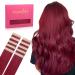 If -of -hearted tape extensions real hair burgund red 10pcs tape in extensions real hair 30g 55cm invisible hair extension real hair invisible smooth real hair extensions tape highlight for girls 55cm 30g 10pcs #burg and red