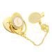 Golden Baby Pacifier | Silicone Bling 26 Letter Curved Design with Clips | Perfect for 6-18 Months Baby - Buy Online on GoSupps.com