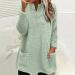 AMhomely Women's Double Fleece Hooded Jumper - Green 3XL | Soft Teddy Fleece Pullover with V Neck and Pocket | Plus Size Casual Hoodie for Winter - Buy Online on GoSupps.com