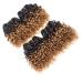 Kinky Curly Brazilian Virgin Human Hair Bundles - Ombre Short Curly Hair Extensions - 8 Inch (Pack of 4) 1B/30 - Buy Online on GoSupps.com