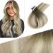 FSHINE TAPE in Extensions 40cm balayage light brown and light blond natural straight virgin adhesive real hair tape in remy hair extensions injection hair 20 grams #4/7/80 5. Injected tape #4/7/80 40 cm