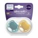 Philips Avent Ultra Soft Schnuller 2-pack-BPA-free pacifier for babies from 6 to 18 months dark green/dark orange (model SCF091/04) 2-pack dark green/dark orange