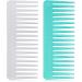 Large Hair Detangling Comb Wide Tooth Comb for Curly Hair Wet Dry Hair, No Handle Detangler Comb Styling Shampoo Comb (White, Cyan)
