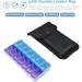 VOFOON Travel Pill Organizer - 7 Day AM PM Case PU Leather Portable Pill Box for Vitamins & Supplements - Small Black Travel Pouch for Men & Women - Buy Online on GoSupps.com