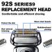 Buy Series 9 92S Electric Shaver Replacement Head - Compatible with Braun 9290cc 9291cc 9370cc & More - International Shipping Available - Buy Online on GoSupps.com