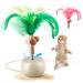 Migipaws Interactive Cat Toy Feather Spin with Electric Rolling Tumbler for Indoor Cats Automatic Cat Teaser Rechargeable