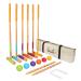 GoSports Six Player Croquet Set for Adults & Kids - Modern Wood Design with Deluxe (35") and Standard (28") Options