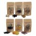 Dried fruits and botanical spices set - 6 individual bags - Genevieve berries, green lemon, hibiscus flower, ginger, orange and Persian rose buds. Spice Gift Set