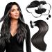 Moresoo Extensions Real Hair Bondings 45cm Hair extension Real hair Bonding Hot Fusion Keratin Bonding Extensions Black With Silver #1b/Silver Invisible Ombre Extensions Bondings 1g/S 50g 45cm 2.U-tip #1b/Silver/1b