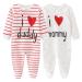 MAMIMAKA Baby Clothes Newborn Baby Grow Onesies Cotton Footed Pajamas for Boys and Girls 0-18 Months 6-9 Months Long Sleeve Love Daddy & Mommy