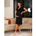 Irdcomps Women's Soft V Neck Nursing Nightgown - Maternity Nightdress for Breastfeeding - Casual Black Pajama Loungewear - Buy Online on GoSupps.com