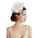 Vintage 1920s Flapper Headband Roaring 20s Great Headpiece with Peacock 1920s Flapper Hair Accessories