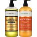 Anti-Cellulite Massage Oil & Hot Cream - 100% Natural Cellulite Treatment with Gel & Oil, Assists in Breaking Down Fat Tissue - Firm, Tone, Tighten & Moisturize Skin - Muscle Pain Relief (16.9 oz)