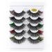 3D Natural Thick False Eyelashes - 5 Pairs Colorful Cat Eye Eyelashes with Applicator - Black (Pack of 1) - Buy Online on GoSupps.com