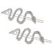 Framendino 2 Pack Silver Crystal Snake Hair Clip Rhinestone Hair Barrette Pin Metal Hairpins for Women Girls Hair Accessories