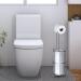 Meangood Free Standing Toilet Paper Holder Stand - Metal Wire Bathroom Tissue Roll Dispenser for 4 Mega Rolls - Silver - Buy Online on GoSupps.com