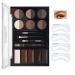 Eye Makeup Contour Kit Palette Set Eyebrow Stamp Stencil Kit Eyebrow Makeup Brown 12 Eyebrow Powders 4 Brow Stencils 4 Eyebrow Soap with Eyebrow Brush Soft Bristle Brush Eyebrow Powder Brush Eyebrow Pencil Waterproof