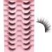 Losha Half Lashes Cat Eye Lashes Natural Look 15mm Wispy False Eyelashes 10 Pairs Fluffy Short Fake Lashes Pack| L11 Half Lashes-15mm-L11