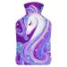 Purple Unicorn Hot Water Bottle With Cover Plush Bed Bottle Hand Warmer For Adults And Children 26.5X15.3cm