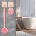 Long Handled Pink Silicone Body Scrubber for Women - Double Sided Scrub Brush with Hook - Buy Online on GoSupps.com
