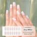 Beautfave 16Pcs Semi Cured Gel Nail Strips - Self Adhesive White Nail Wraps with File & Stick - Greywhite | UV/LED Lamp Required - Buy Online on GoSupps.com