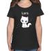 Gift with name personalized by Shirtracer - T-Shirt Girls - Cute Cat Cats Cat Motif Cat Cats 06 Black 140