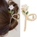 Flower Metal Hair Claw Clips Large Lily Gold Hair Claw Hair Barrettes Strong Hold Hair Clamps Fashion Hair Accessories for Woman and Girls with Long Thick Thin Curly Hair Lily Flower