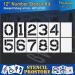 Pavement Stencils - 12 inch Number KIT Stencil Set - (12 Piece) - 12 x 9 x 1/8 (128 mil) - Pro-Grade Pro-Grade - 1/8 (126 mil) thick - Buy Online on GoSupps.com