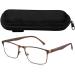 VVDQella Braun Reading glasses Blue Light Blocking spring hinge Reader for men anti-glare filter light glasses 3.50x brown 1 piece 3.5 x