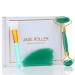 Best Jade Roller & Gua Sha 3 in 1 sets Scrapping Tool Set Natural Anti-Aging Face Roller for Eye Puffiness Treatment Skin Tightening Rejuvenate Face & Neck Remove Wrinkles (green) Green 3pcs