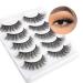 Buy Cat Eye 3D Faux Mink Eyelashes - 5 Pairs of Soft Fluffy Reusable Strip Lashes | Naturally Stunning | Nerwimzen by Glowing Win - Buy Online on GoSupps.com