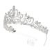Makone Crystal Queen Crown for Women and Girls - Princess Tiara Headband for Wedding, Birthday, Halloween Costume - Silver - Buy Online on GoSupps.com