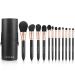 OMANIAC 12Pcs Makeup Brushes Set - Professional, Comfortable & Easy to Use for Eyeshadow, Blush, Powder, Foundation - Rose Gold & Black with Holder - Buy Online on GoSupps.com