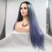 Buy Ombre Synthetic Lace Front Wigs - Long Straight Dark Roots to Purple & Blue - Heat-Resistant 24 inch Women's Wig - Buy Online on GoSupps.com