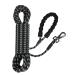 Track line for dogs reflective tow lines 15m - training lines for all dog sizes comfort hand loop 360 carabiner (black 5m) 5m black