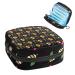 Women's bonds Storage pockets Stillpad holder cute bee red flower pattern black portable period kit pocket feminine product bag for women girls color1