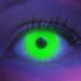 Colored UV contact lenses 1 pair of green black light glow green neon color lenses.Annual lenses Top quality for Halloween Mardi Gras Fastnacht Carnival including contact lens containers - without strength
