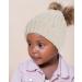Toddler Satin Lined Beanie - Winter Hat for Kids - Bobble Hat for Boys and Girls - Beige - Buy Online on GoSupps.com