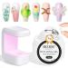 MIZHSE Solid Sculpture Builder Gel for Nails Clear Non-Stick Hand Nail Extension Gel Nails Starter Kit with Mini Nail Lamp - 10W U V/LED Nail Dryer U V Light for Nails for 3D Nail Gel Nail Polish Kit transparent