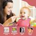 Eco-Friendly BPA-Free Baby Feeding Set | 7pcs Silicone Suction Bowl, Plate, Cup, Bib, Spoon, Fork | Toddler Gift Set | Adjustable Bib | 2X Cup Lids | Wooden Handle | Pink - Buy Online on GoSupps.com
